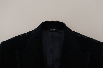 Dolce &amp; Gabbana Schwarzer Baumwoll-Cardigan, langer Mantel, Herrenjacke