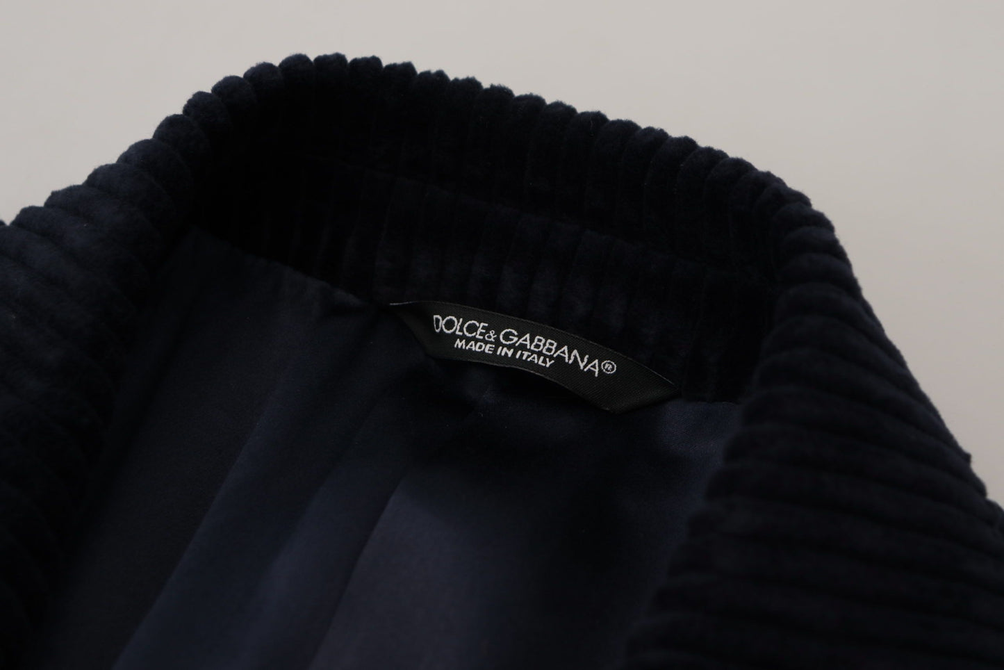Dolce &amp; Gabbana Schwarzer Baumwoll-Cardigan, langer Mantel, Herrenjacke