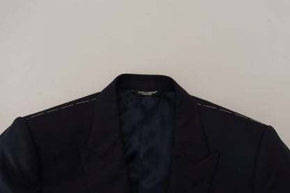 Dolce &amp; Gabbana – Einreihiger Blazer aus blauer Wolle