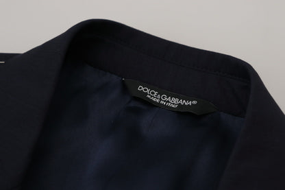 Dolce &amp; Gabbana – Einreihiger Blazer aus blauer Wolle