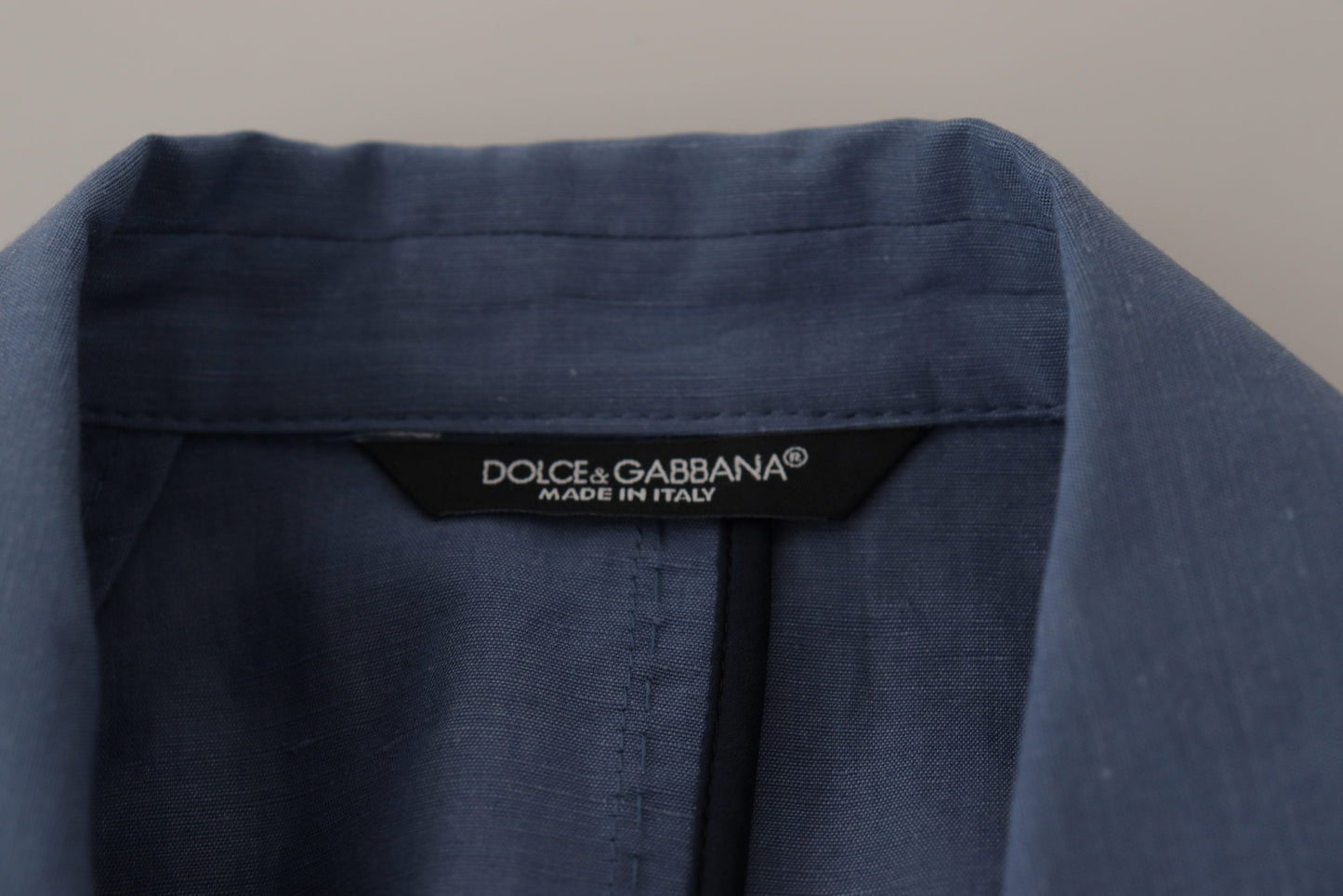 Dolce &amp; Gabbana – Blaue, einreihige Blazerjacke mit Logo