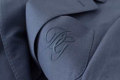 Dolce &amp; Gabbana – Blaue, einreihige Blazerjacke mit Logo