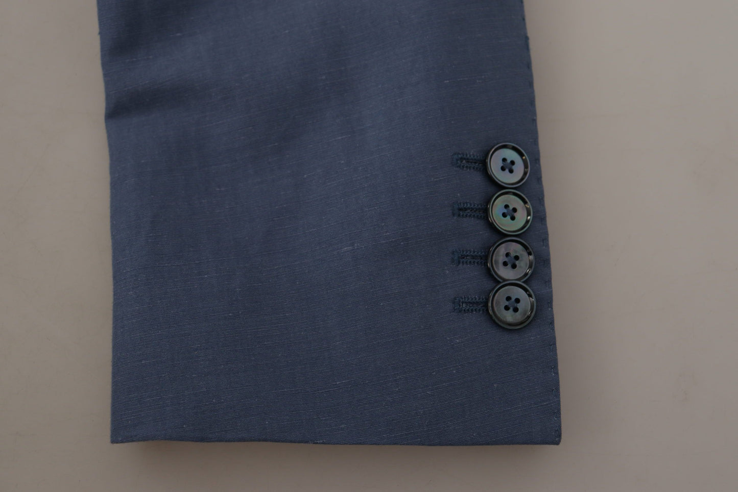 Dolce &amp; Gabbana – Blaue, einreihige Blazerjacke mit Logo