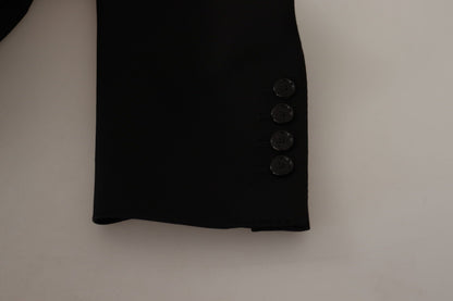 Dolce &amp; Gabbana – Einreihiger Blazer aus schwarzer Wolle