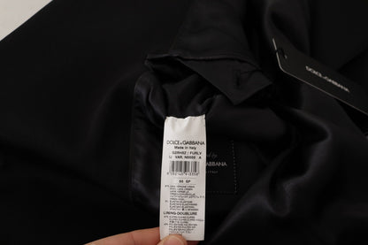 Dolce &amp; Gabbana – Einreihiger Blazer aus schwarzer Wolle
