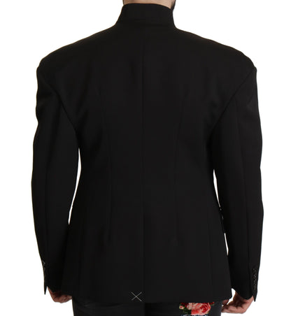 Dolce &amp; Gabbana – Einreihiger Blazer aus schwarzer Wolle