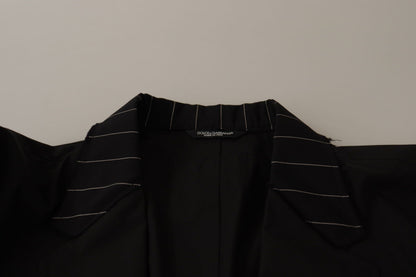 Dolce &amp; Gabbana – Einreihiger Blazer aus schwarzer Baumwolle