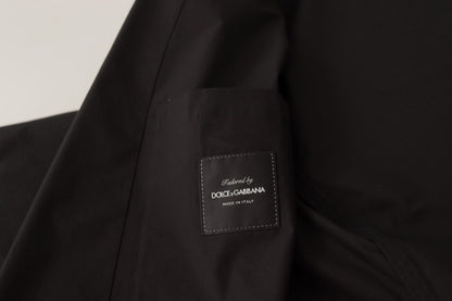 Dolce &amp; Gabbana – Einreihiger Blazer aus schwarzer Baumwolle