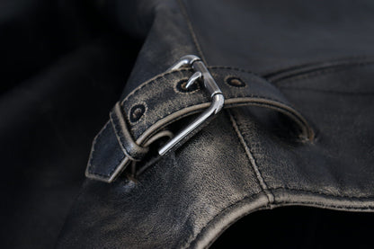 Dolce &amp; Gabbana – Schwarze Bikerjacke aus Leder mit Reißverschluss