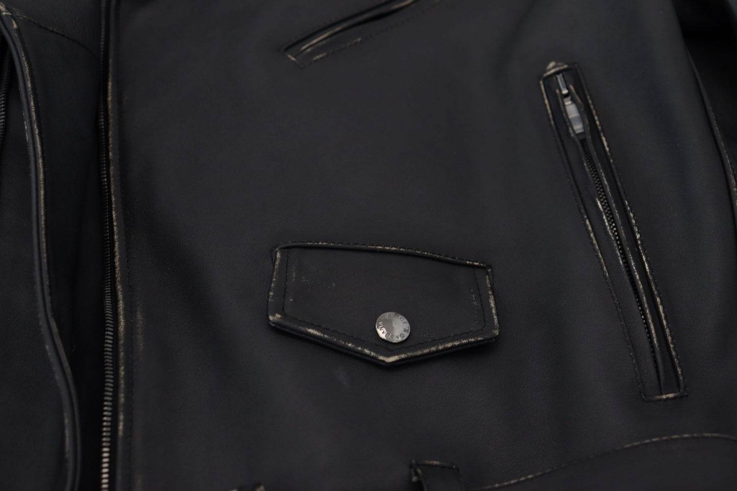 Dolce &amp; Gabbana – Schwarze Bikerjacke aus Leder mit Reißverschluss