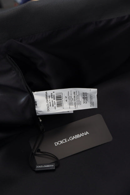 Dolce &amp; Gabbana – Schwarze Bikerjacke aus Leder mit Reißverschluss