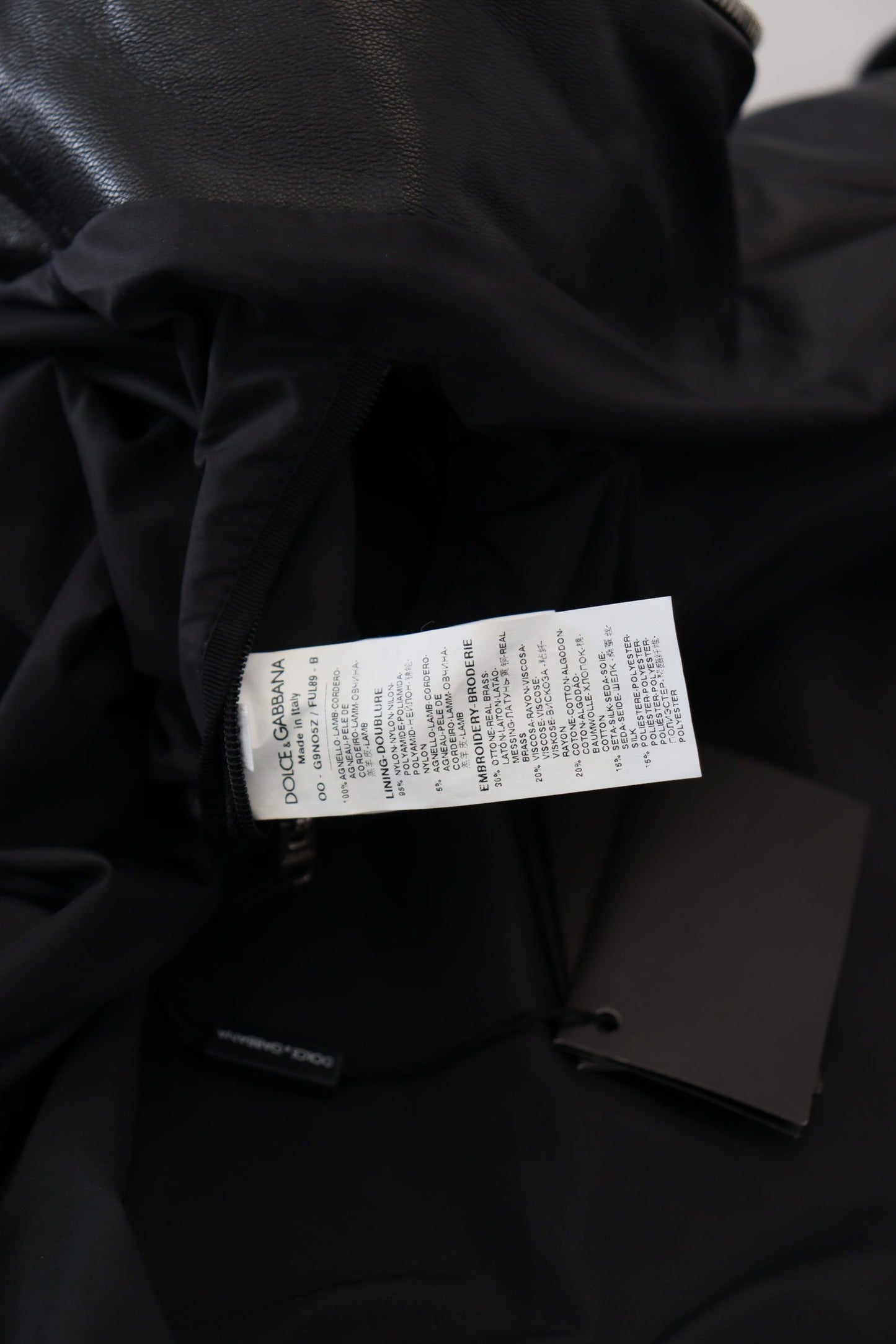 Dolce &amp; Gabbana – Blouson-Manteljacke aus schwarzem Leder mit Kapuze