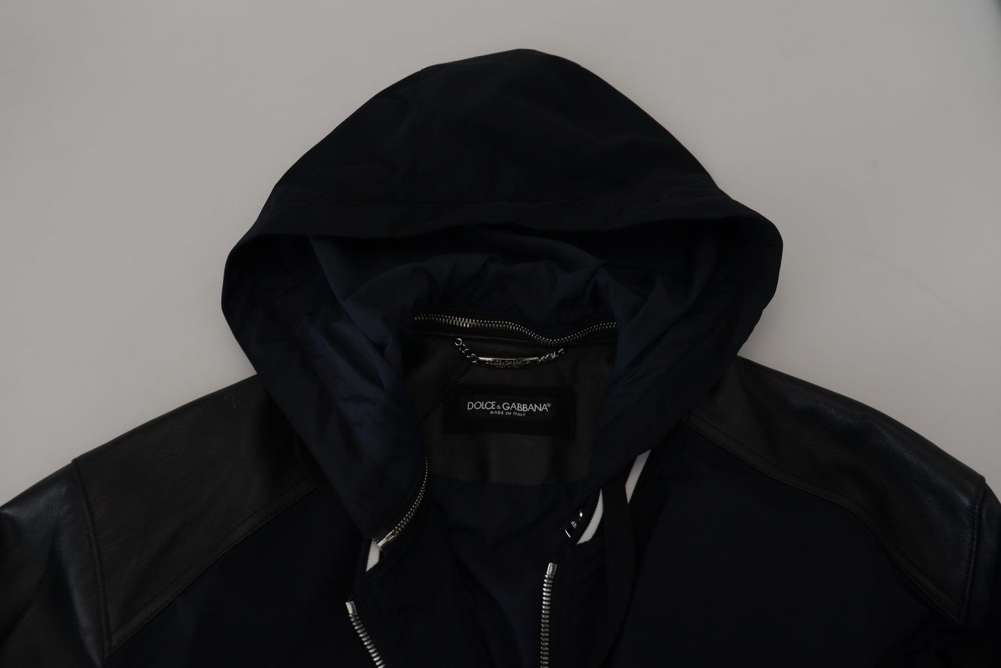 Dolce &amp; Gabbana – Schwarze Blousonjacke aus Polyester mit Kapuze