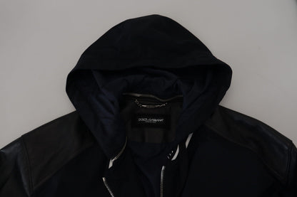 Dolce &amp; Gabbana – Schwarze Blousonjacke aus Polyester mit Kapuze