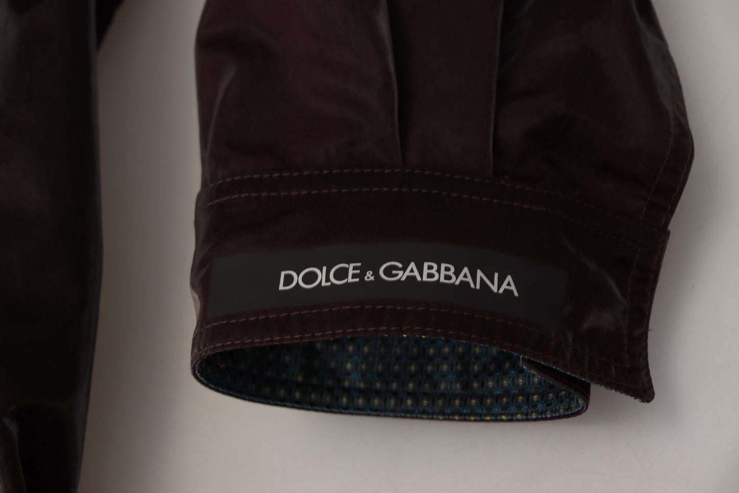 Dolce &amp; Gabbana Bordeaux Nylon Kragen Herren Manteljacke