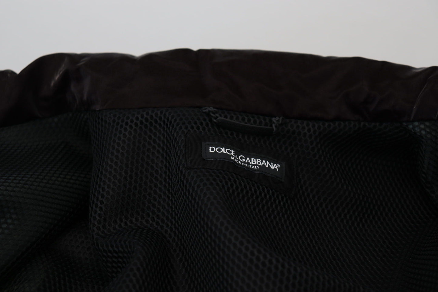 Dolce &amp; Gabbana Bordeaux Nylon Kragen Herren Manteljacke