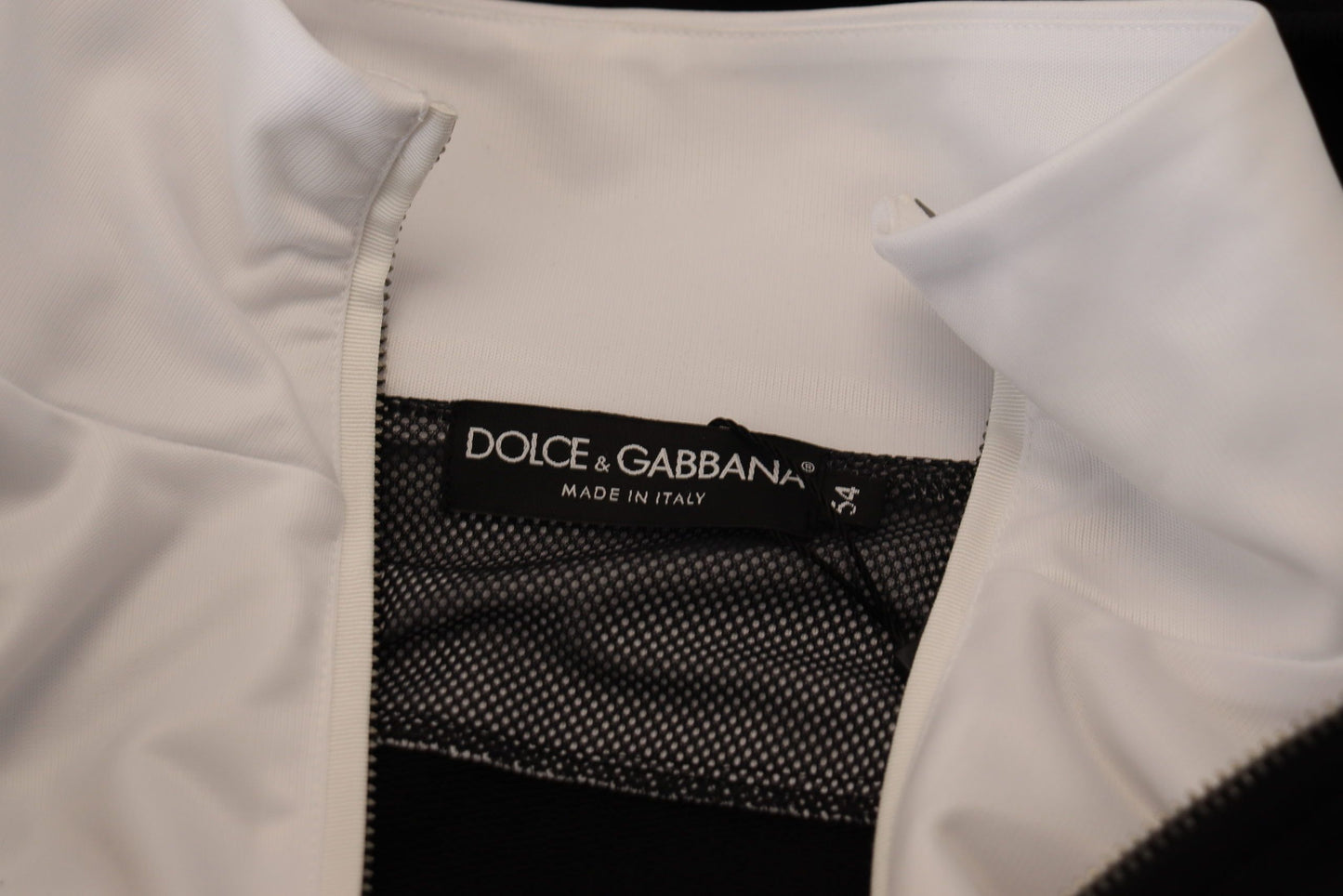 Dolce &amp; Gabbana – Schwarze Polyesterjacke mit durchgehendem Reißverschluss und Kapuze