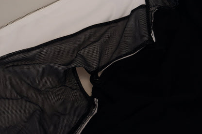 Dolce &amp; Gabbana – Schwarze Polyesterjacke mit durchgehendem Reißverschluss und Kapuze