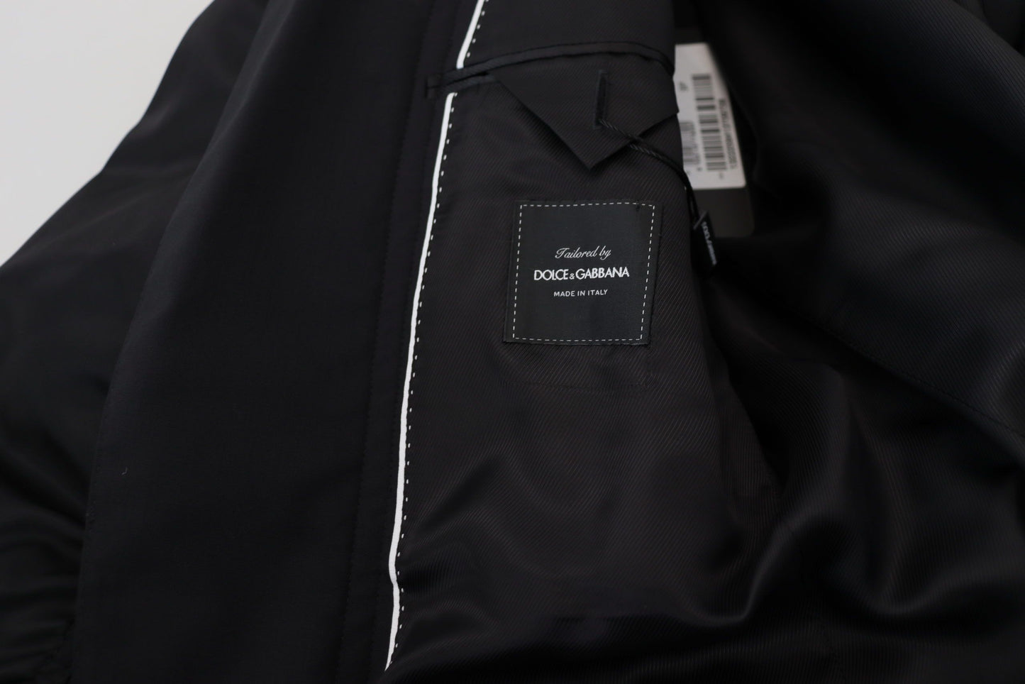 Dolce &amp; Gabbana – Schwarze Wolljacke mit durchgehendem Reißverschluss und langen Ärmeln