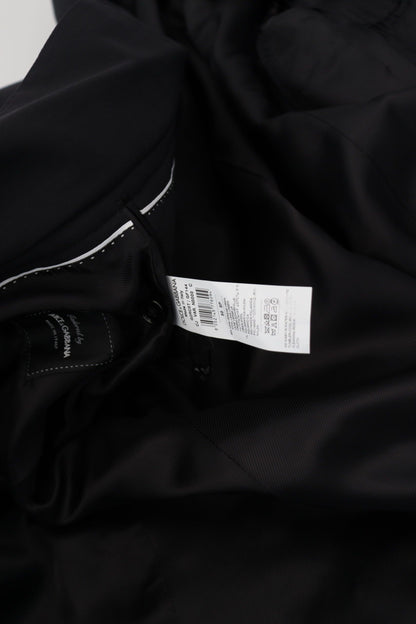 Dolce &amp; Gabbana – Schwarze Wolljacke mit durchgehendem Reißverschluss und langen Ärmeln