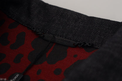 Dolce & Gabbana Black Cotton Full Button Denim Jacket
