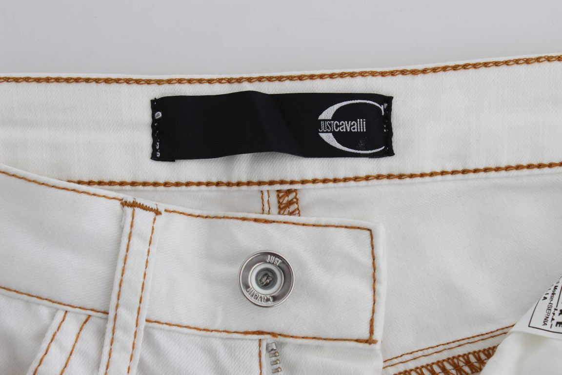 Cavalli Slim Fit Jeans aus Baumwollmischung in Weiß