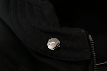 Dolce &amp; Gabbana Schwarzer Nylon-Parka mit Kapuze, Winterjacke