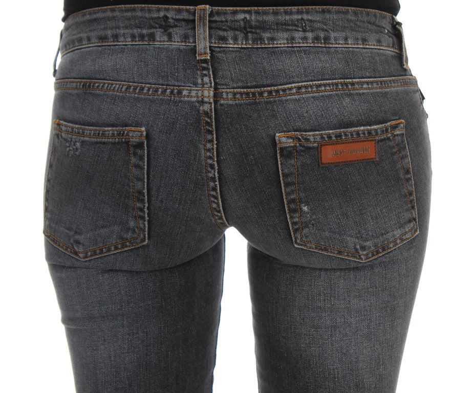 Cavalli Slim Fit Jeans aus Baumwollmischung in verwaschenem Blau