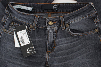 Cavalli Slim Fit Jeans aus Baumwollmischung in verwaschenem Blau