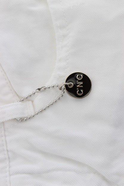 Costume National – Weiße Bootcut-Jeans aus Baumwolle in Slim Fit