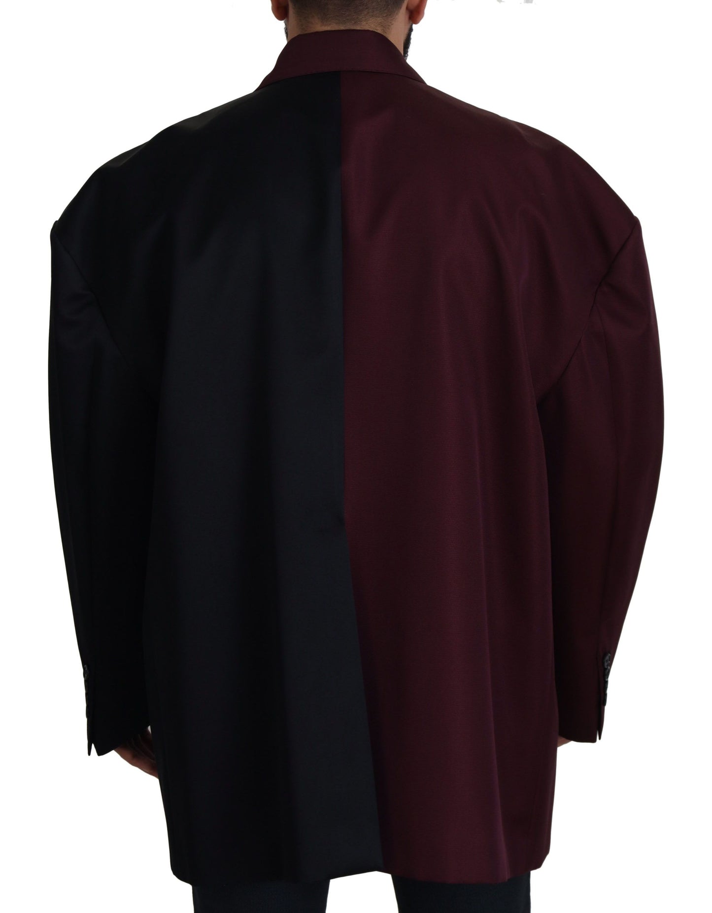 Dolce &amp; Gabbana Bordeauxfarbene Zweireiherjacke aus Polyester