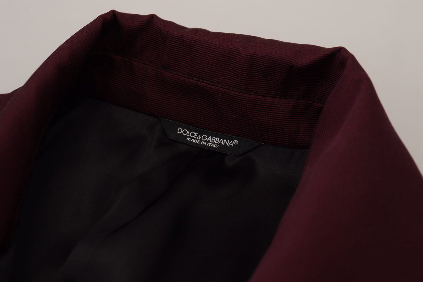 Dolce &amp; Gabbana Bordeauxfarbene Zweireiherjacke aus Polyester