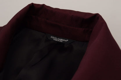 Dolce &amp; Gabbana Bordeauxfarbene Zweireiherjacke aus Polyester