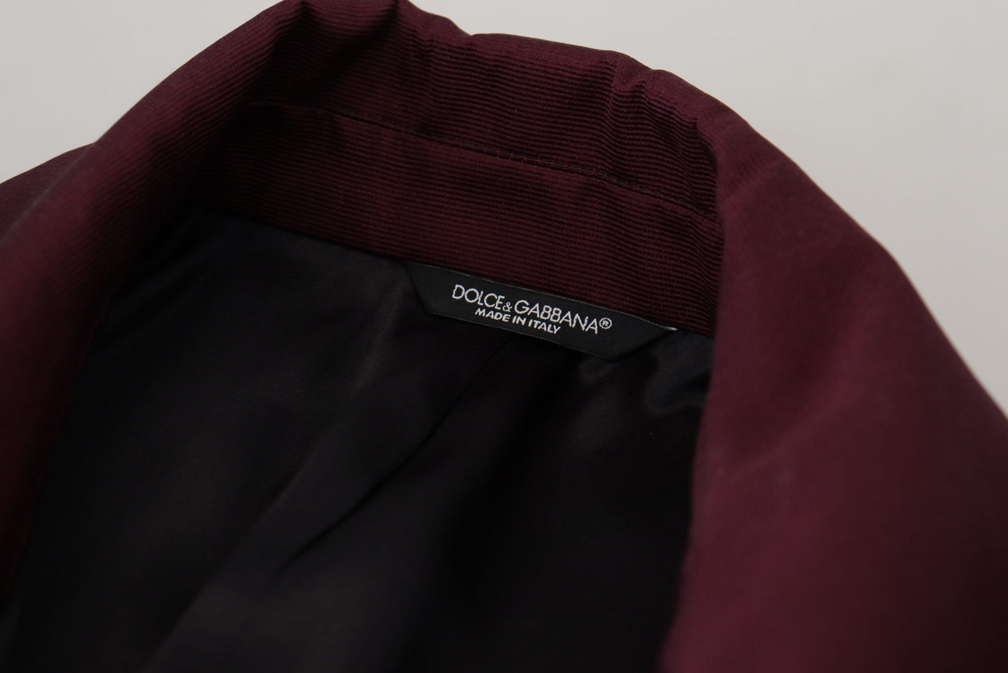 Dolce &amp; Gabbana Bordeauxfarbene Zweireiherjacke aus Polyester