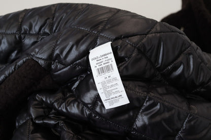 Dolce &amp; Gabbana – Schwarze Trenchcoatjacke aus Alpaka mit Knopfleiste