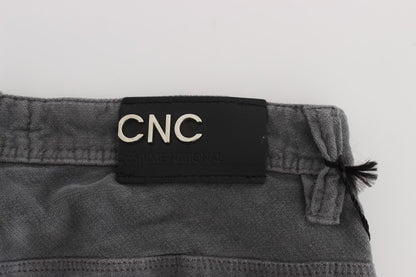 Costume National Gray Cotton Super Slim Corduroys Jeans