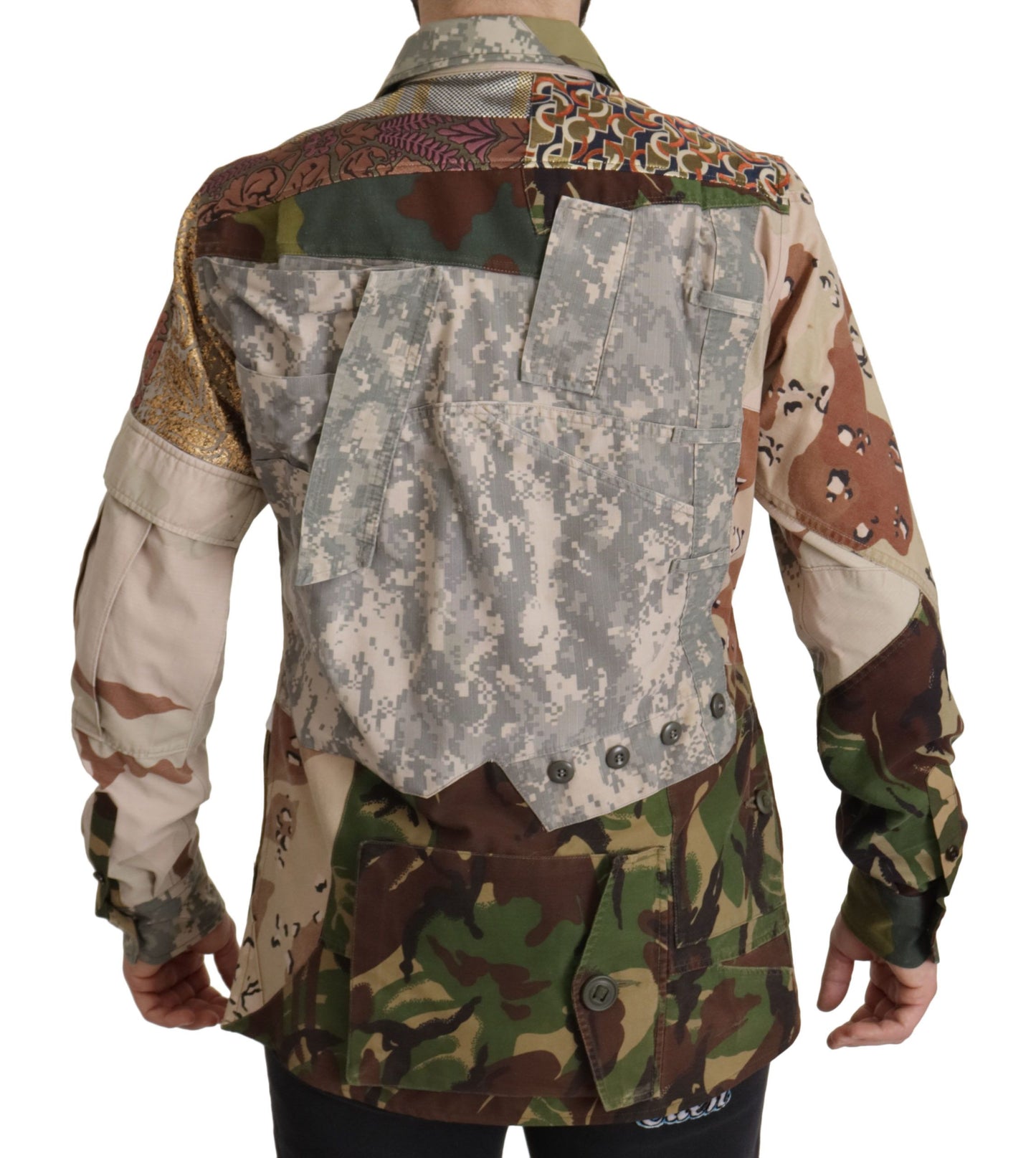 Dolce &amp; Gabbana Mehrfarbiges Button-Down-Patchworkhemd