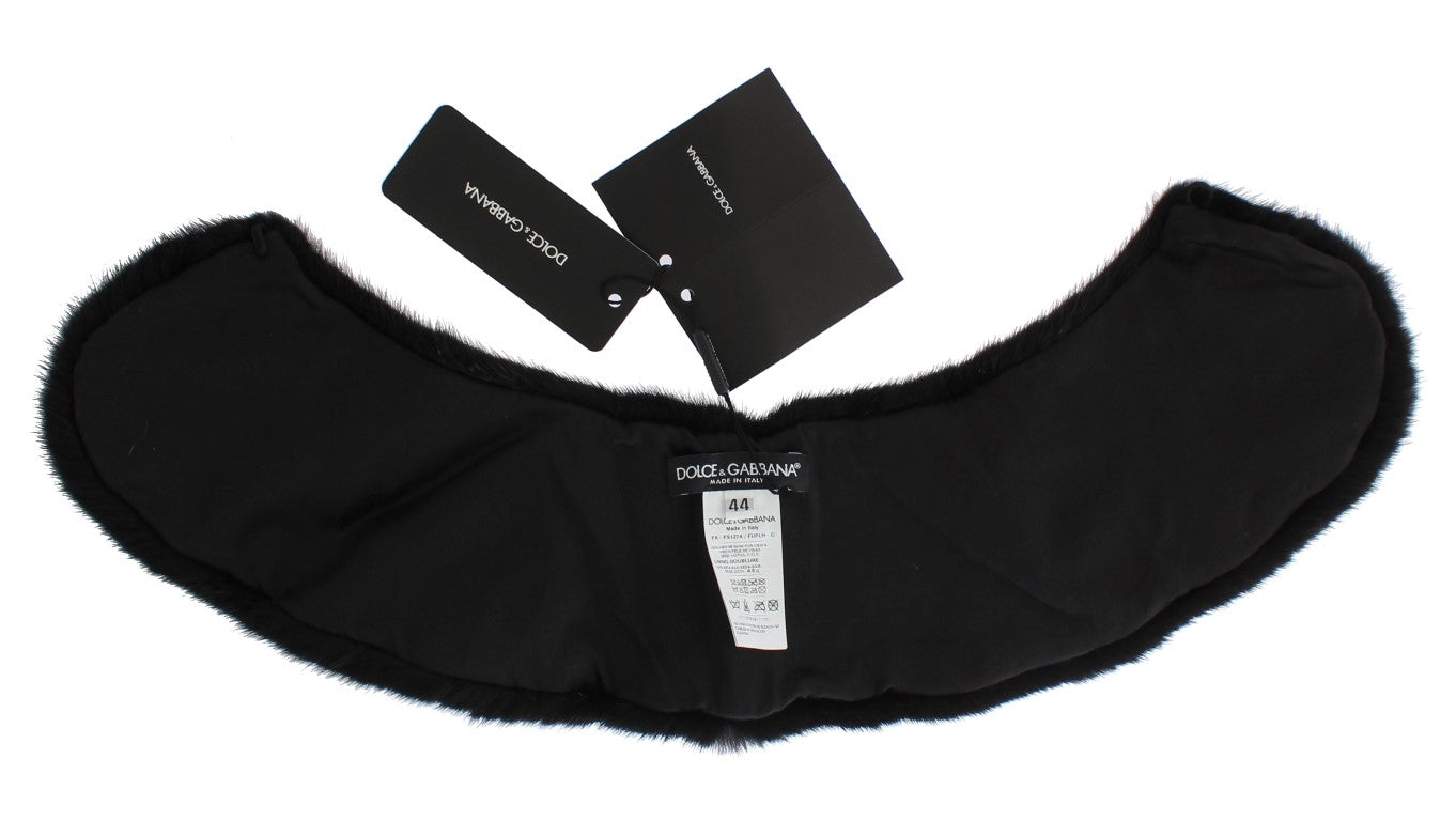 Dolce &amp; Gabbana – Schwarzer Nerzpelz-Schulterkragenschal