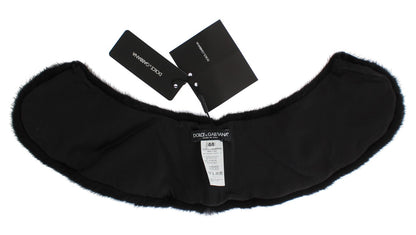 Dolce &amp; Gabbana – Schwarzer Nerzpelz-Schulterkragenschal