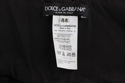 Dolce &amp; Gabbana – Schwarzer Nerzpelz-Schulterkragenschal