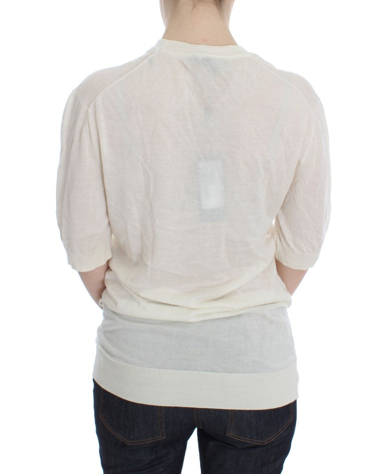 Dolce &amp; Gabbana – Weißer Pullover aus 100 % Kaschmir