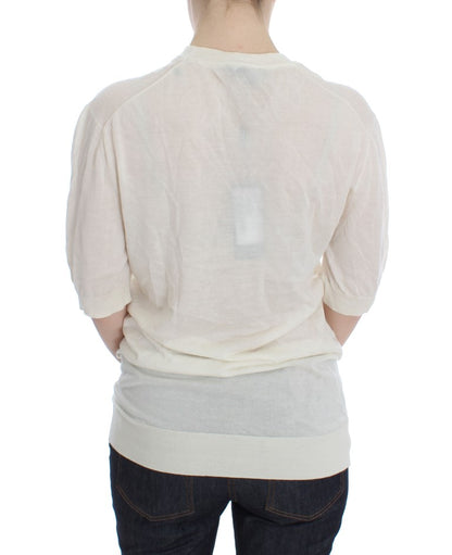 Dolce &amp; Gabbana – Weißer Pullover aus 100 % Kaschmir
