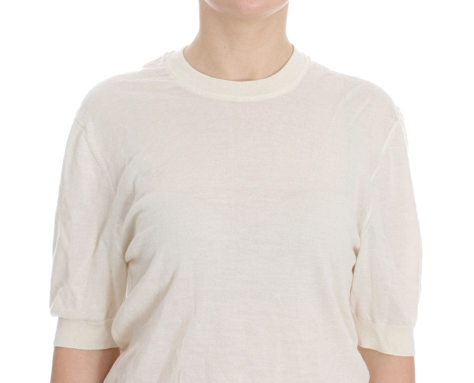 Dolce &amp; Gabbana – Weißer Pullover aus 100 % Kaschmir