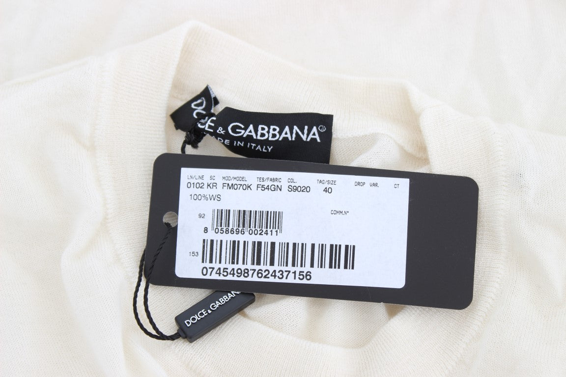 Dolce &amp; Gabbana – Weißer Pullover aus 100 % Kaschmir