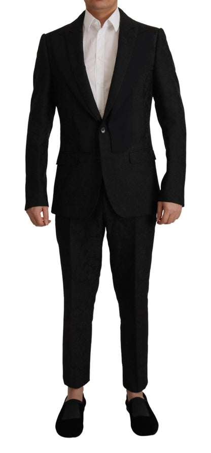 Dolce &amp; Gabbana Schwarzer formeller 2-teiliger MARTINI-Anzug aus Polyester