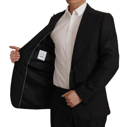 Dolce &amp; Gabbana Schwarzer formeller 2-teiliger MARTINI-Anzug aus Polyester