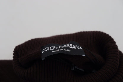 Dolce &amp; Gabbana – Pullover mit Rollkragen in Braun aus Wolle