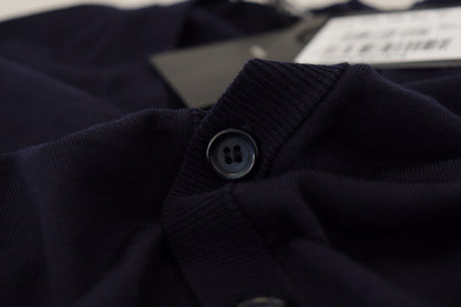 Dolce &amp; Gabbana Blauer STAFF-Daunen-Cardigan aus Wolle