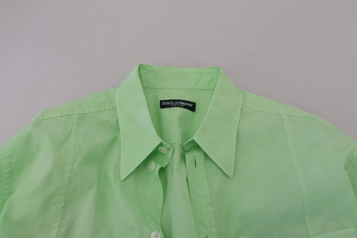 Dolce &amp; Gabbana – Mintgrünes, langärmliges Button-Down-Hemd