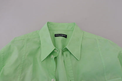Dolce &amp; Gabbana – Mintgrünes, langärmliges Button-Down-Hemd
